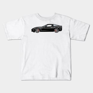 Chevrolet Corvette C6 Black Digital Painting Kids T-Shirt